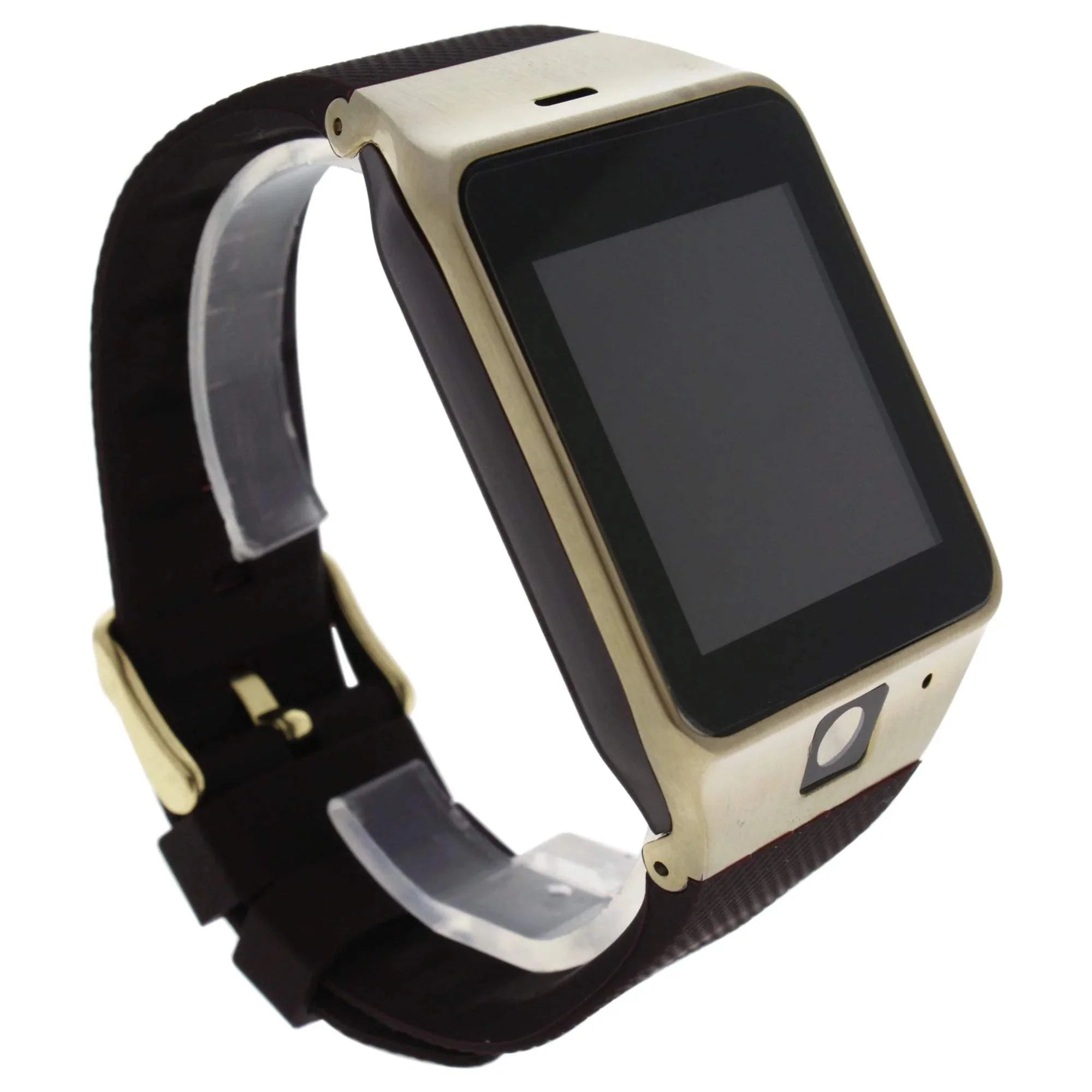 EK-D3 Montre Connectee Gold/Brown Silicone Strap Smart Watch by Eclock for Unisex - 1 Pc Watch