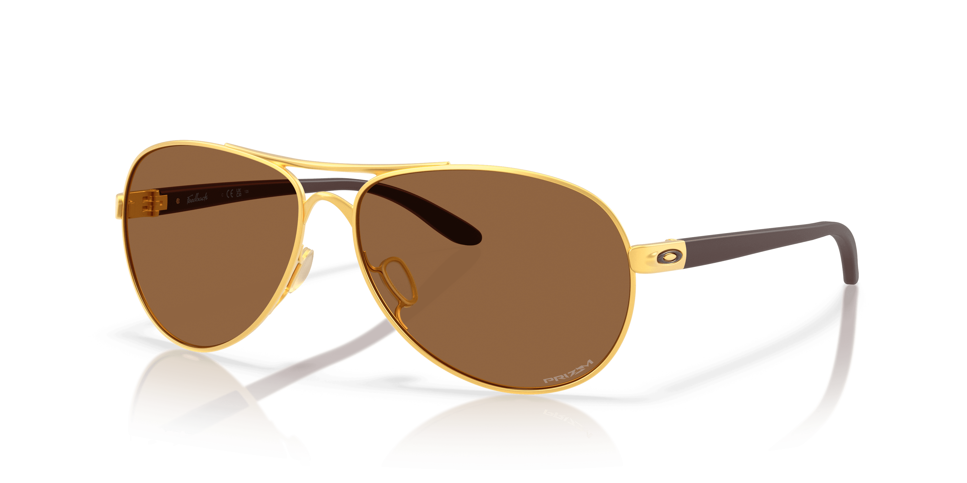 Oakley Feedback OO4079-08 - Polished Gold-Bronze Polarized by Oakley for Women - 59-13-135 mm Sunglasses