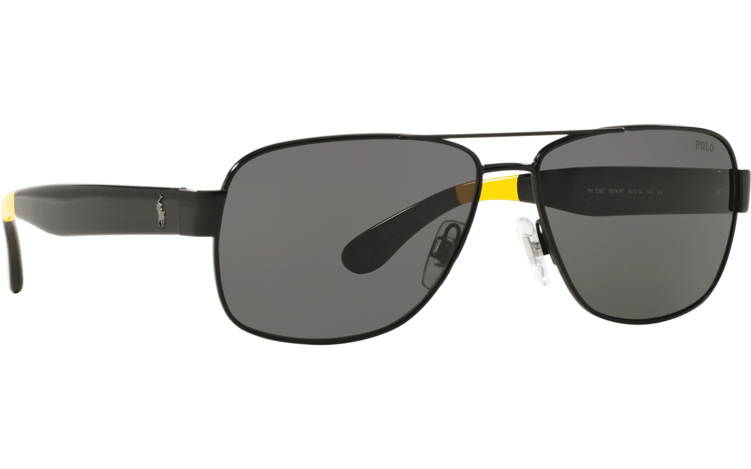 Polo Ralph Lauren PH 3097 9304-87 - Semi Shiny Black-Dark Grey by Ralph Lauren for Men - 59-14-145 mm Sunglasses