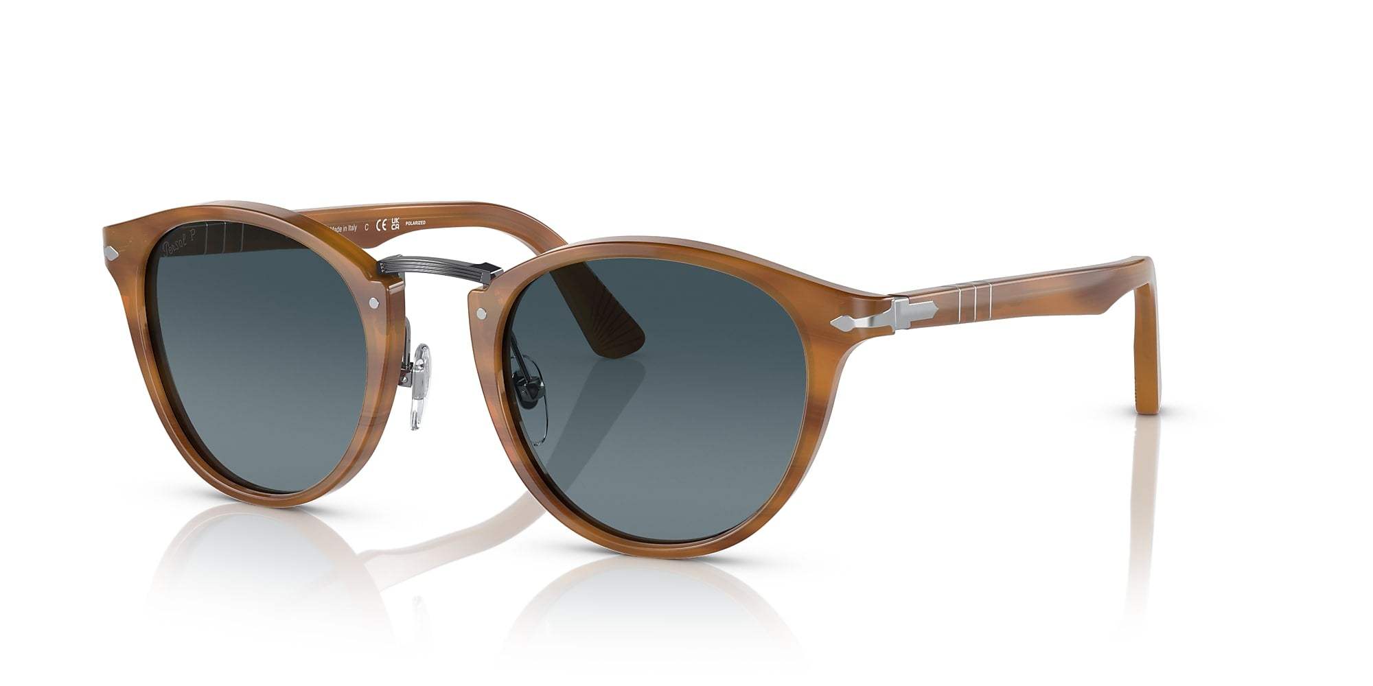 Persol PO3108S 1019-M3 - Striped Beige-Grey Gradient Polarized by Persol for Men - 47-22-145 mm Sunglasses