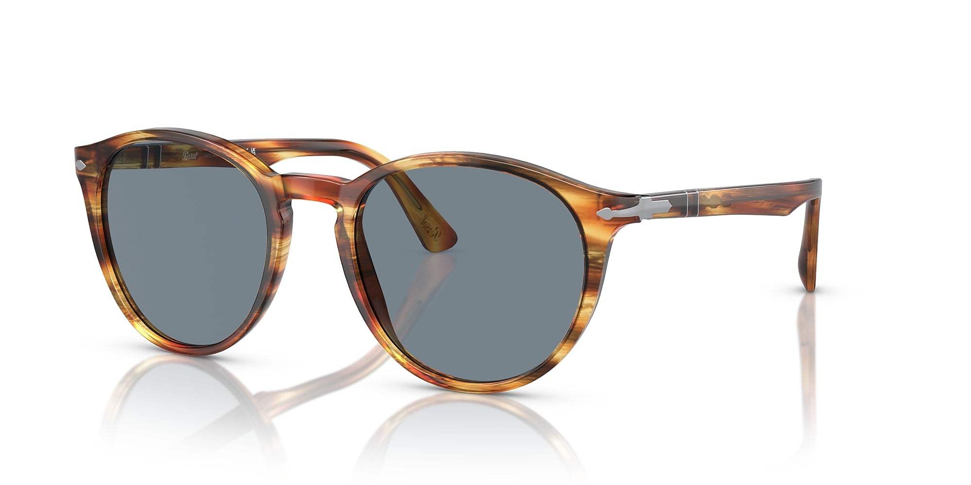 Persol PO3152S 9043-56 - Brown Striped Yellow-Blue by Persol for Men - 52-20-145 mm Sunglasses