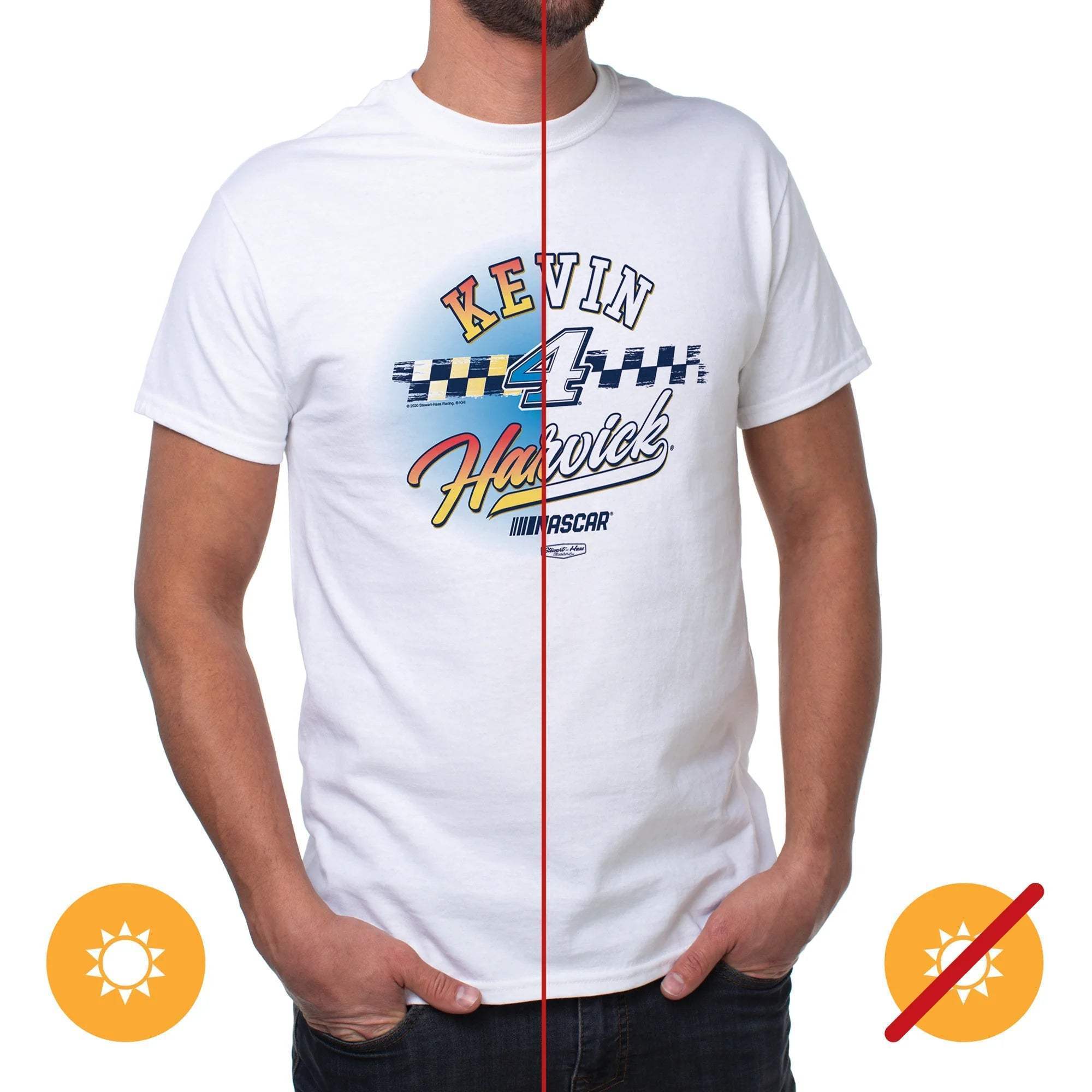 NASCAR Mens Classic Crew Tee - Kevin Harvick - 8 White by DelSol for Men - 1 Pc T-Shirt (M)