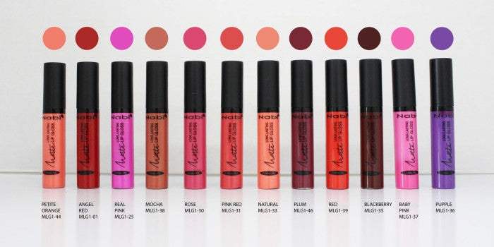 Nabi Cosmetics Matte Lip Gloss Display Set 144 pieces