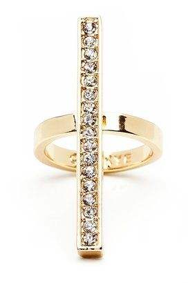 Whitney Pave Line Ring Gold Size 6 by CC Skye for Women - 1 Pc Ring