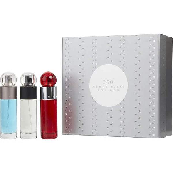 360 by Perry Ellis for Men - 3 Pc Gift Set 1oz 360 EDT Spray, 1oz 360 Red EDT Spray, 1oz Reserve EDT Spray