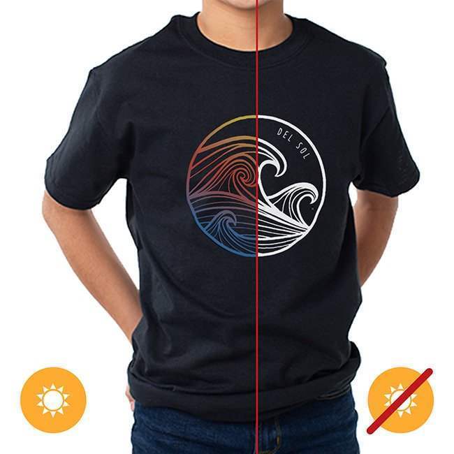 Men Crew Tee - Wavey - Black by DelSol for Men - 1 Pc T-Shirt (Large)