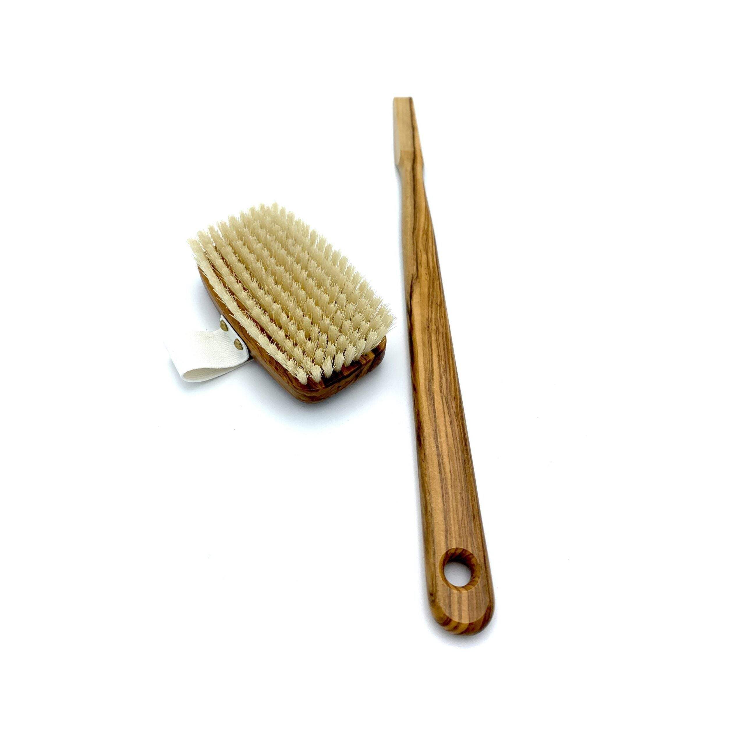 Dural Bath & Massage Brush Light Natural Bristles Olive Wood