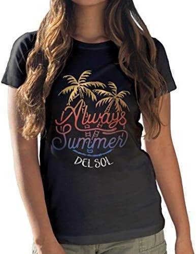 Women Crew Tee - Always Palms - Black by DelSol for Women - 1 Pc T-Shirt (XL)