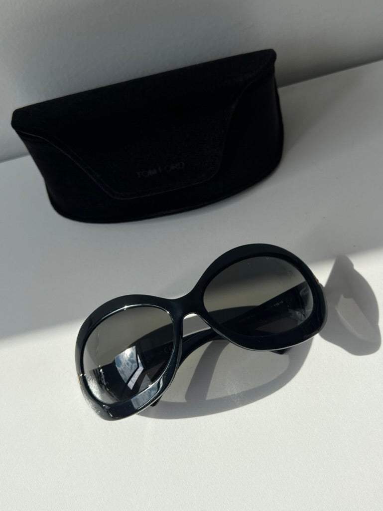 Tom Ford TF428 01A Edie - Black-Grey by Tom Ford for Women - 68-17-115 mm Sunglasses