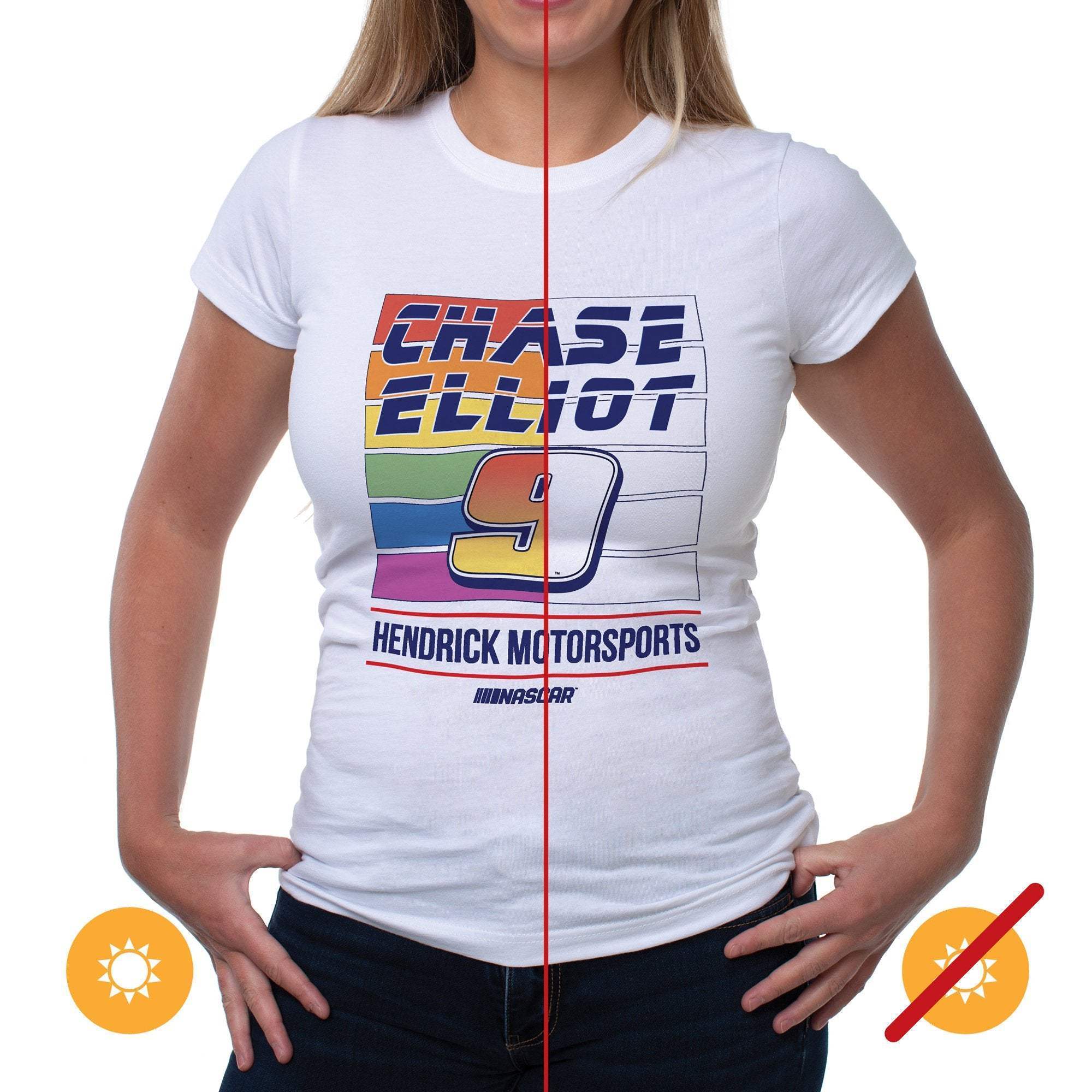NASCAR Womens Crew Tee - Chase Elliot - 2 White by DelSol for Women - 1 Pc T-Shirt (M)