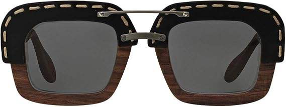 Prada SPR 26R UA6-1A1 - Nut Canaletto Black Leather-Grey Gradient by Prada for Unisex - 51-25-140 mm Sunglasses