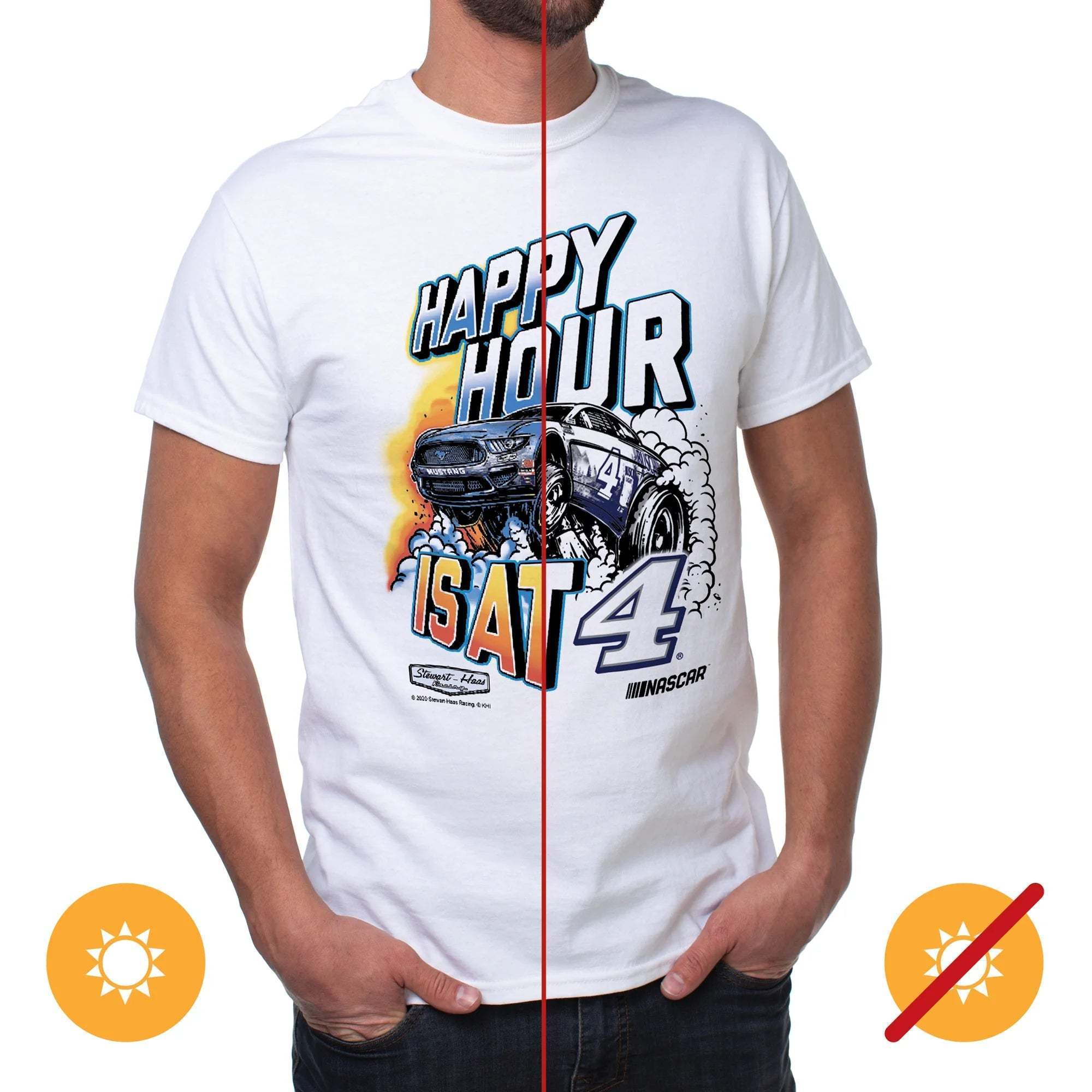 NASCAR Mens Classic Crew Tee - Kevin Harvick - 4 White by DelSol for Men - 1 Pc T-Shirt (S)