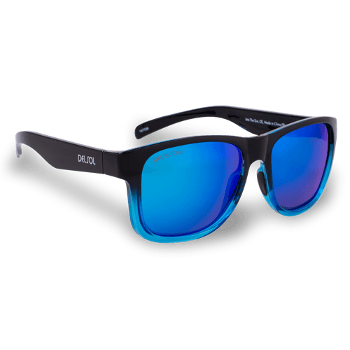 Solize Into the Sun - Black and Clear to Blue by DelSol for Unisex - 1 Pc Sunglasses