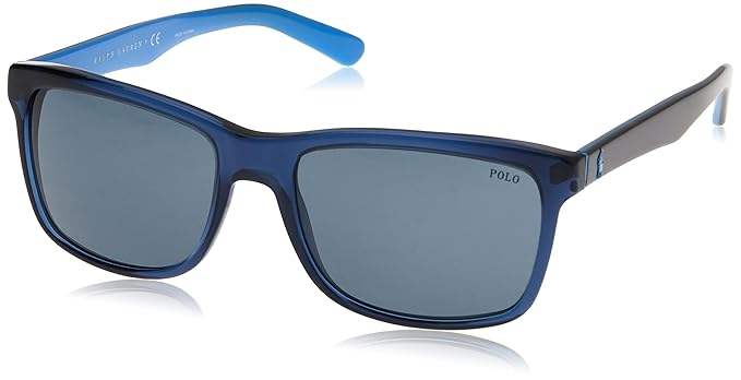 Polo Ralph Lauren PH 4098 5563-87 - Trasparent Blue-Grey Blue by Ralph Lauren for Men - 57-18-145 mm Sunglasses