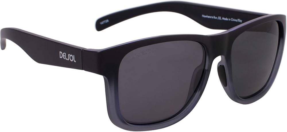 Solize Nowhere to Run - Black and Clear to Ebony by DelSol for Unisex - 1 Pc Sunglasses