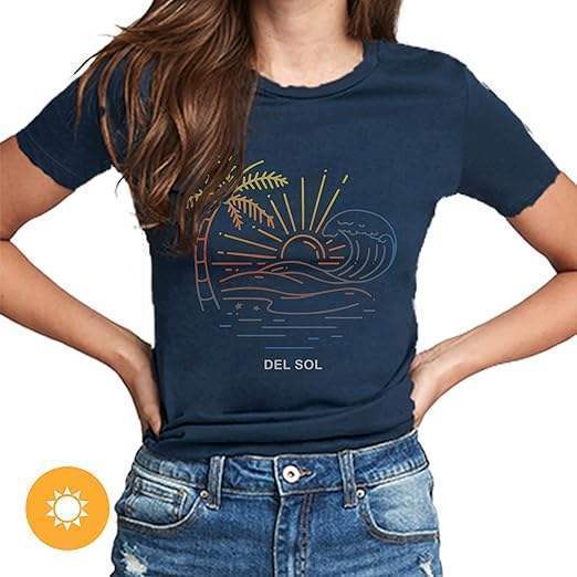 Men Crew Tee - Sunny Beach - Indigo by DelSol for Men - 1 Pc T-Shirt (Small)