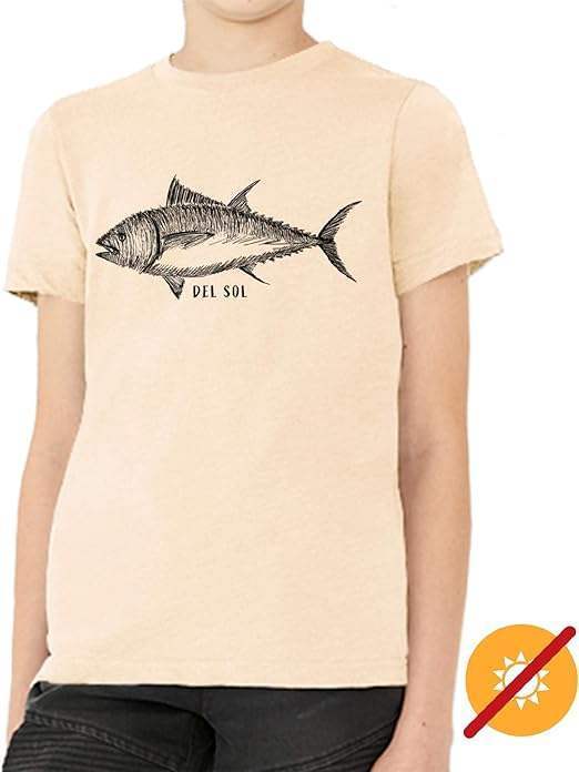 Men Crew Tee - Big Fish - Beige by DelSol for Men - 1 Pc T-Shirt (YS)