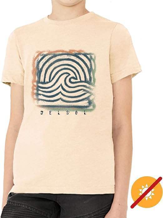 Men Crew Tee - Wave Spray - Beige by DelSol for Men - 1 Pc T-Shirt (YS)