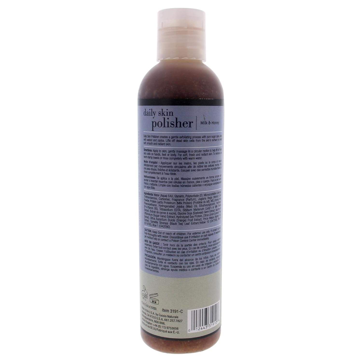 Luxury Spa Daily Skin Polisher - Milk and Honey by Cuccio Naturale for Unisex - 8 oz Scrub