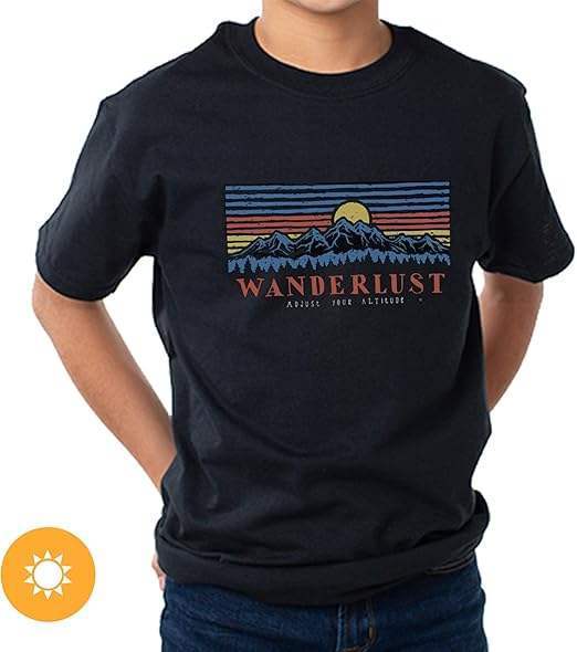 Men Crew Tee - Mountain Scene - Black by DelSol for Men - 1 Pc T-Shirt (YS)