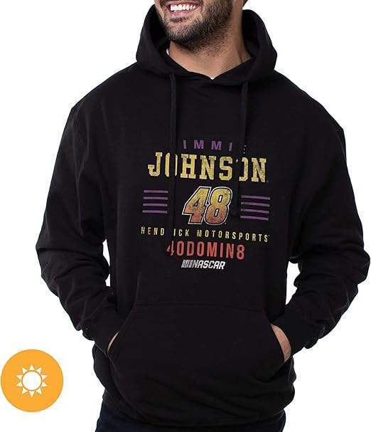 NASCAR Hooded Sweatshirt - Jimmie Johnson - 2 Black by DelSol for Men - 1 Pc T-Shirt (XL)