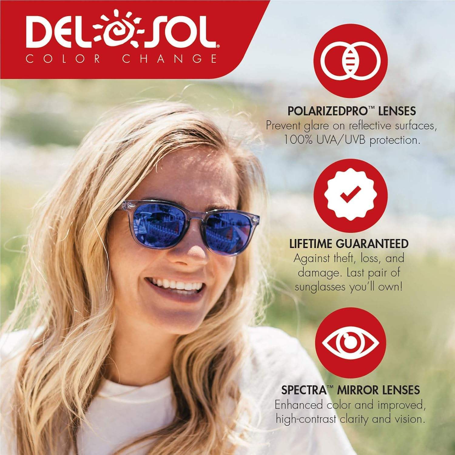 Solize Never Gonna Leave - Charcoal to Blue by DelSol for Unisex - 1 Pc Sunglasses