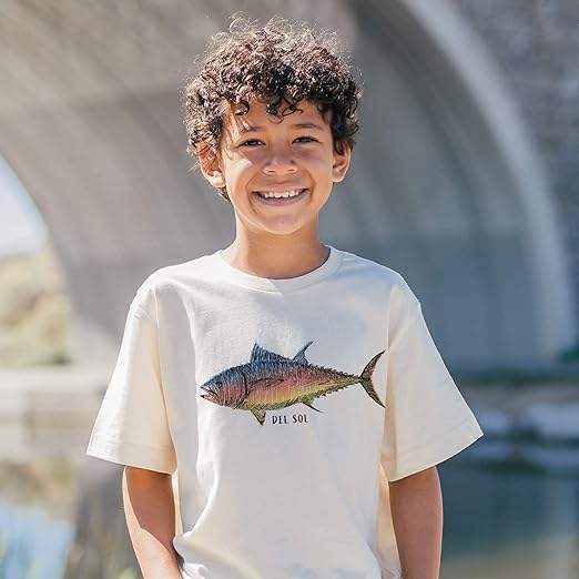 Men Crew Tee - Big Fish - Beige by DelSol for Men - 1 Pc T-Shirt (YM)