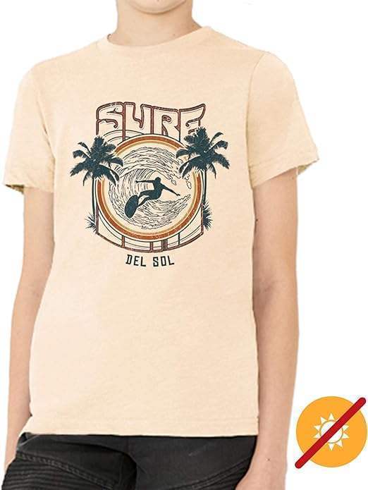 Men Crew Tee - Surf - Beige by DelSol for Men - 1 Pc T-Shirt (YXS)