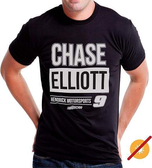 NASCAR Mens Classic Crew Tee - Chase Elliot - 3 Black by DelSol for Men - 1 Pc T-Shirt (L)
