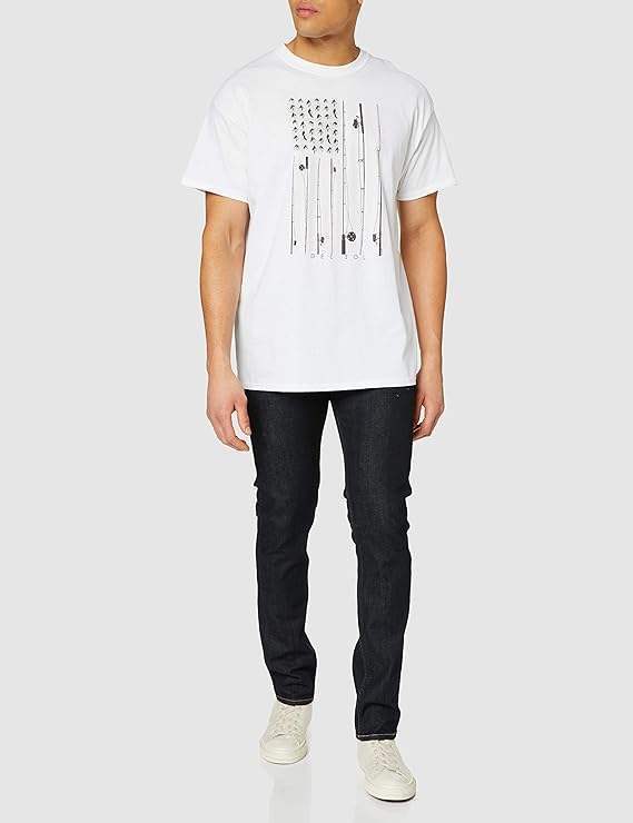 Men Classic Crew Tee - American Fly-White by DelSol for Men - 1 Pc T-Shirt (Small)