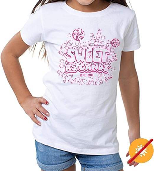Girls Crew Tee - Sweet As Candy - White by DelSol for Women - 1 Pc T-Shirt (3T)