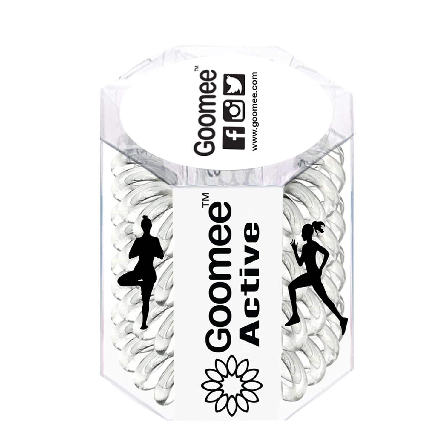 Active The Markless Hair Loop Set - Clear In The Clear by Goomee for Women - 4 Pc Hair Tie