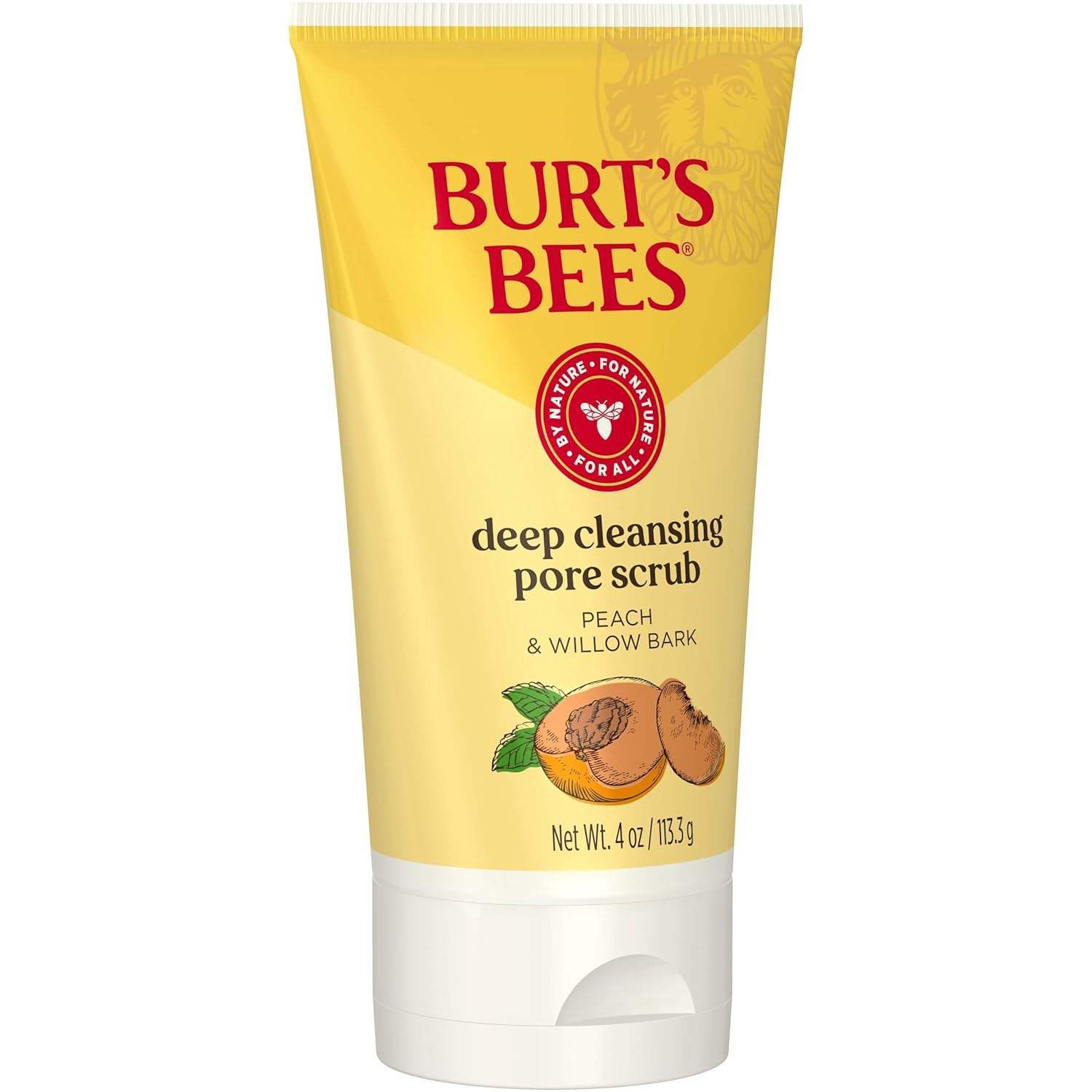 Peach and Willow Bark Deep Pore Scrub by Burts Bees for Women - 4 oz Scrub - Pack of 6