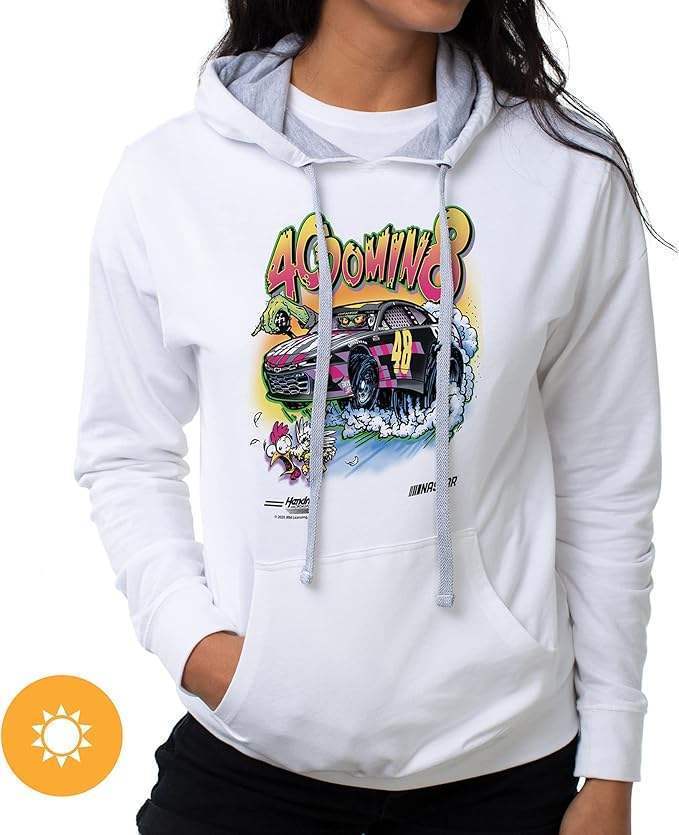 NASCAR Hooded Sweatshirt - Jimmie Johnson - 3 White by DelSol for Women - 1 Pc T-Shirt (XL)