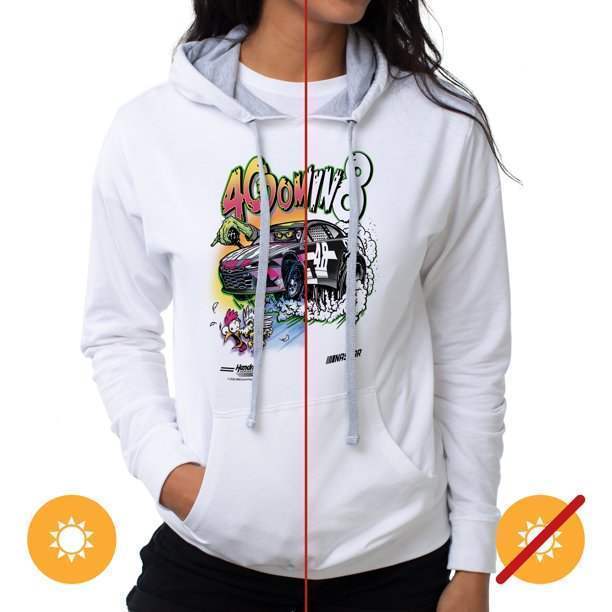 NASCAR Hooded Sweatshirt - Jimmie Johnson - 3 White by DelSol for Women - 1 Pc T-Shirt (L)