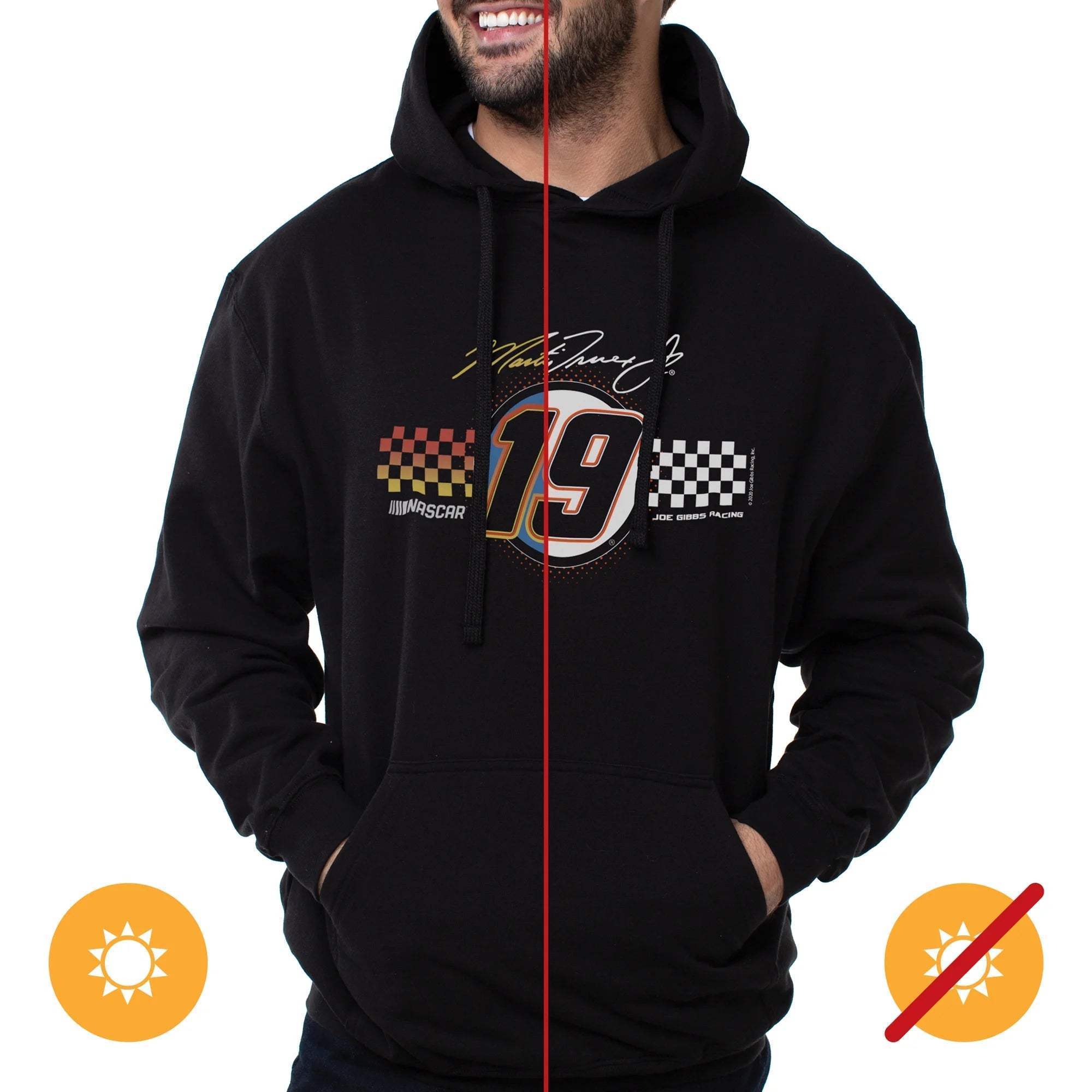 NASCAR Hooded Sweatshirt - Martin Truex Jr - 1 Black by DelSol for Men - 1 Pc T-Shirt (L)