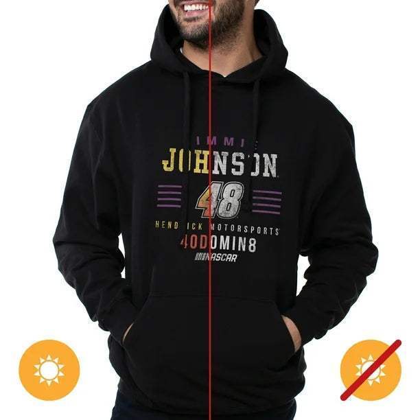 NASCAR Hooded Sweatshirt - Jimmie Johnson - 2 Black by DelSol for Men - 1 Pc T-Shirt (L)