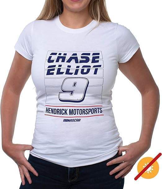NASCAR Womens Crew Tee - Chase Elliot - 2 White by DelSol for Women - 1 Pc T-Shirt (S)