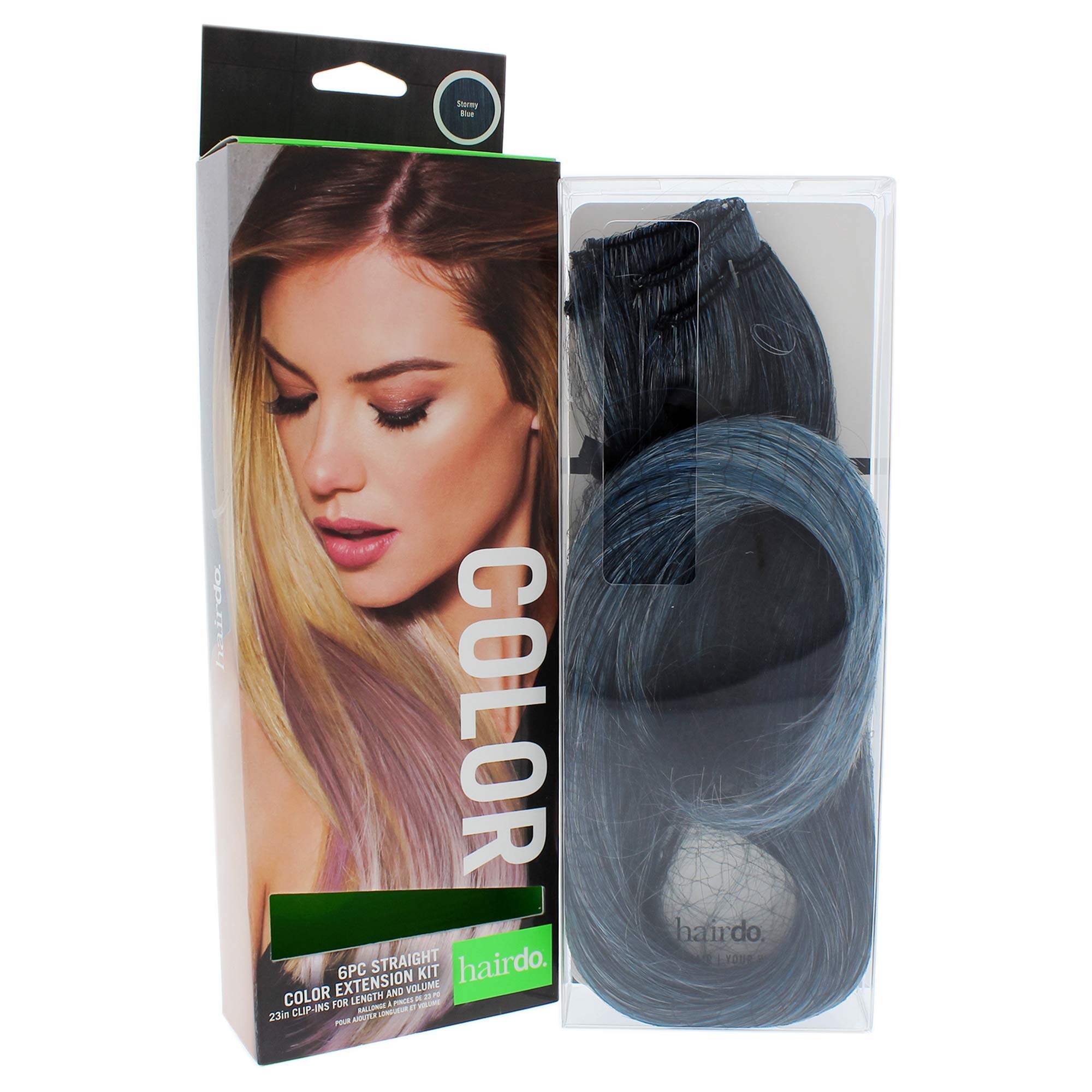 Straight Color Extension Kit - Stormy Blue by Hairdo for Women - 6 x 23 Inch Hair Extension