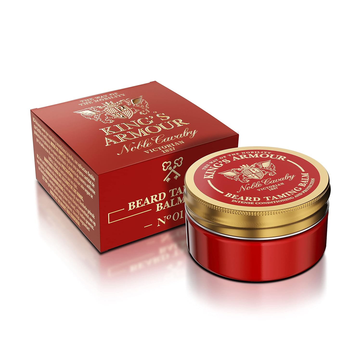 King’s Armour Beard Balm (1.69 oz)–Styles, Strengthens, Softens and Grooms Beards and Mustaches – Natural Beard Balm for Men with Argan, Jojoba and Sweet Almond Oils