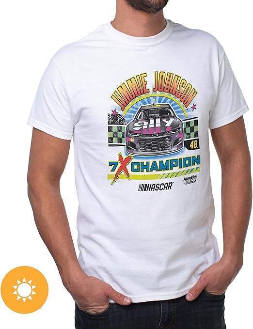 NASCAR Mens Classic Crew Tee - Jimmie Johnson - 9 White by DelSol for Men - 1 Pc T-Shirt (M)