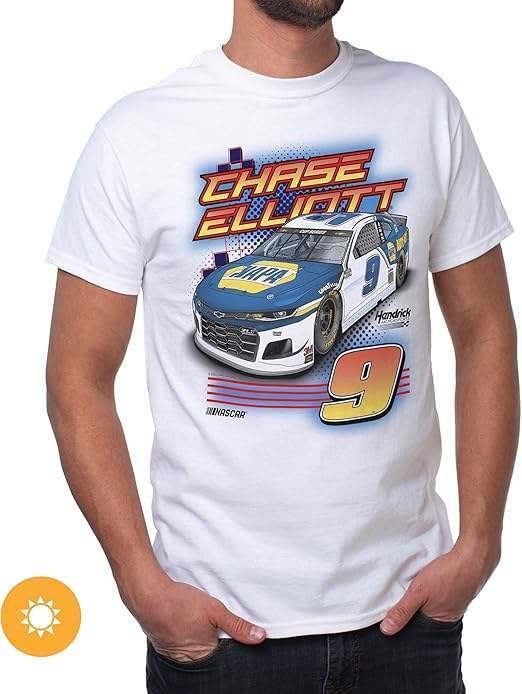 NASCAR Mens Classic Crew Tee - Chase Elliot - 1 White by DelSol for Men - 1 Pc T-Shirt (2XL)