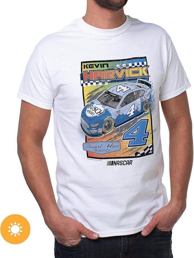 NASCAR Mens Classic Crew Tee - Kevin Harvick - 1 White by DelSol for Men - 1 Pc T-Shirt (L)