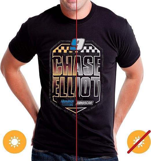 NASCAR Mens Classic Crew Tee - Chase Elliot - 7 Black by DelSol for Men - 1 Pc T-Shirt (XL)