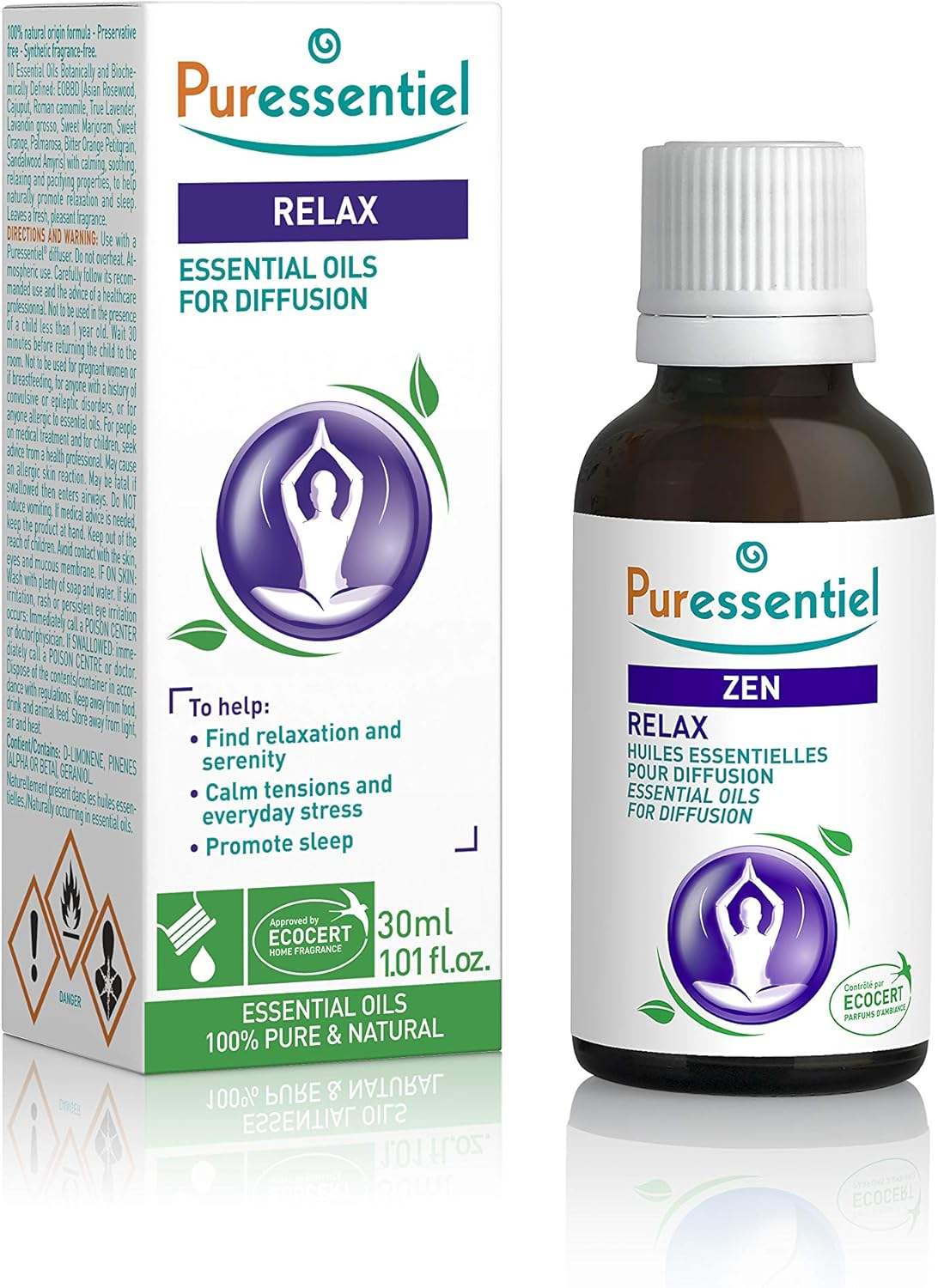 Diffusion Essential Oil - ZEN Relax Blend by Puressentiel for Unisex - 1.01 oz Oil