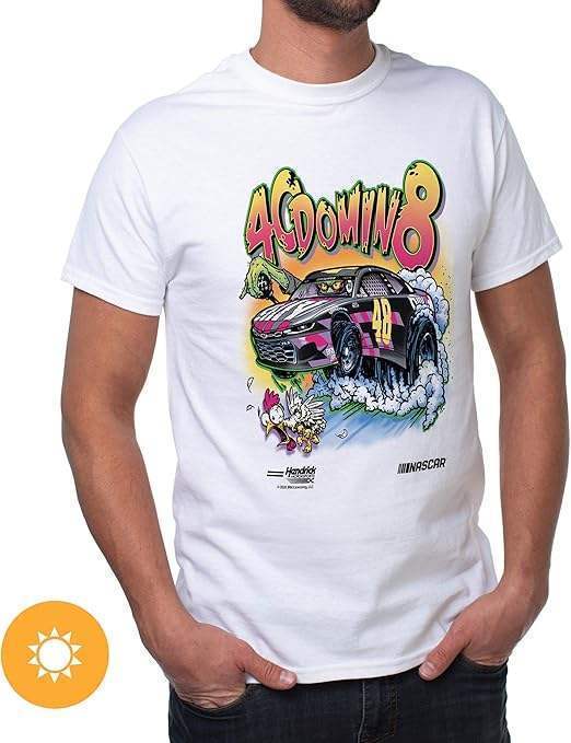 NASCAR Mens Classic Crew Tee - Jimmie Johnson - 3 White by DelSol for Men - 1 Pc T-Shirt (XL)