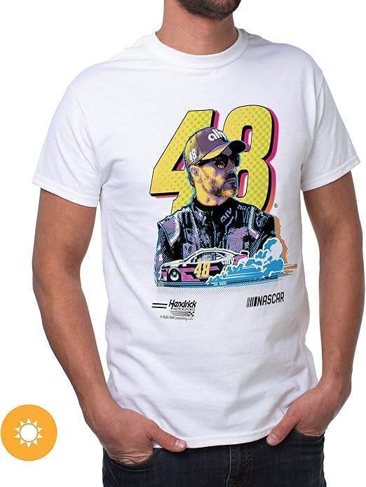 NASCAR Mens Classic Crew Tee - Jimmie Johnson - 4 White by DelSol for Men - 1 Pc T-Shirt (L)