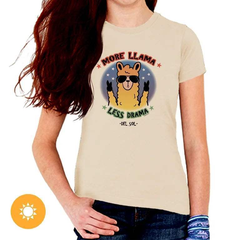 Kids Crew Tee - More Llama by DelSol for Kids - 1 Pc T-Shirt (YXL)