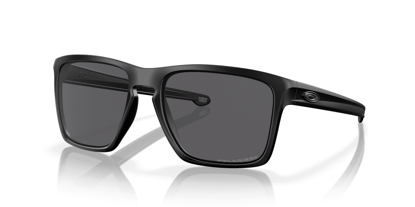 Oakley Sliver OO9341-01 - Matte Black-Grey Polarized by Oakley for Men - 57-18-140 mm Sunglasses