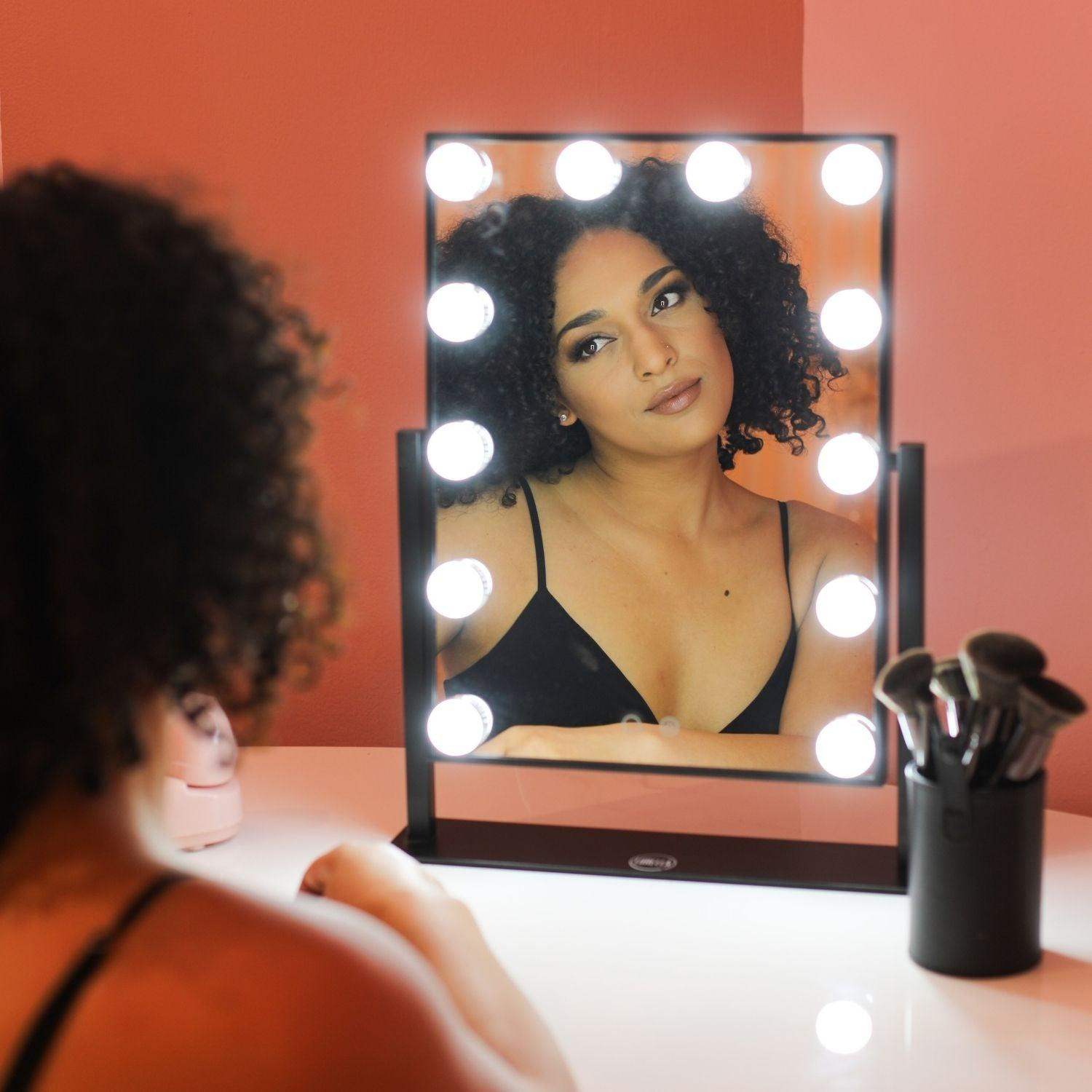 12 Bulb Vanity Mirror - Black - BarberSets